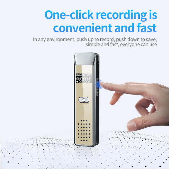 JNN Q7 Mini Portable Voice Recorder with OLED Screen, Memory:4GB(Grey+Gold)