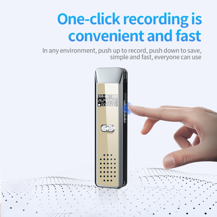 JNN Q7 Mini Portable Voice Recorder with OLED Screen, Memory:4GB(Grey+Gold)