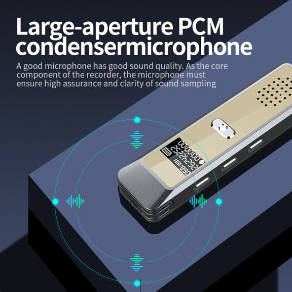 JNN Q7 Mini Portable Voice Recorder with OLED Screen, Memory:4GB(Grey+Gold)