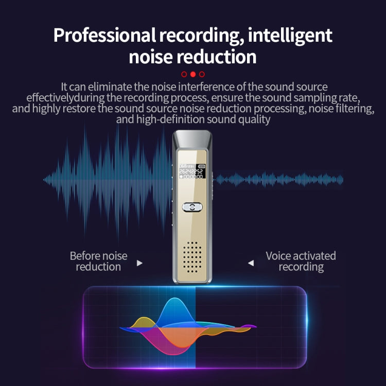 JNN Q7 Mini Portable Voice Recorder with OLED Screen, Memory:4GB(Grey+Gold)