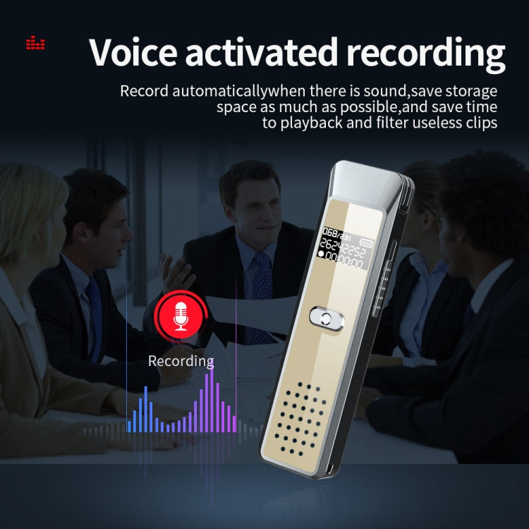 JNN Q7 Mini Portable Voice Recorder with OLED Screen, Memory:4GB(Grey+Gold)