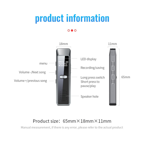 JNN Q7 Mini Portable Voice Recorder with OLED Screen, Memory:4GB(Metal Gray)