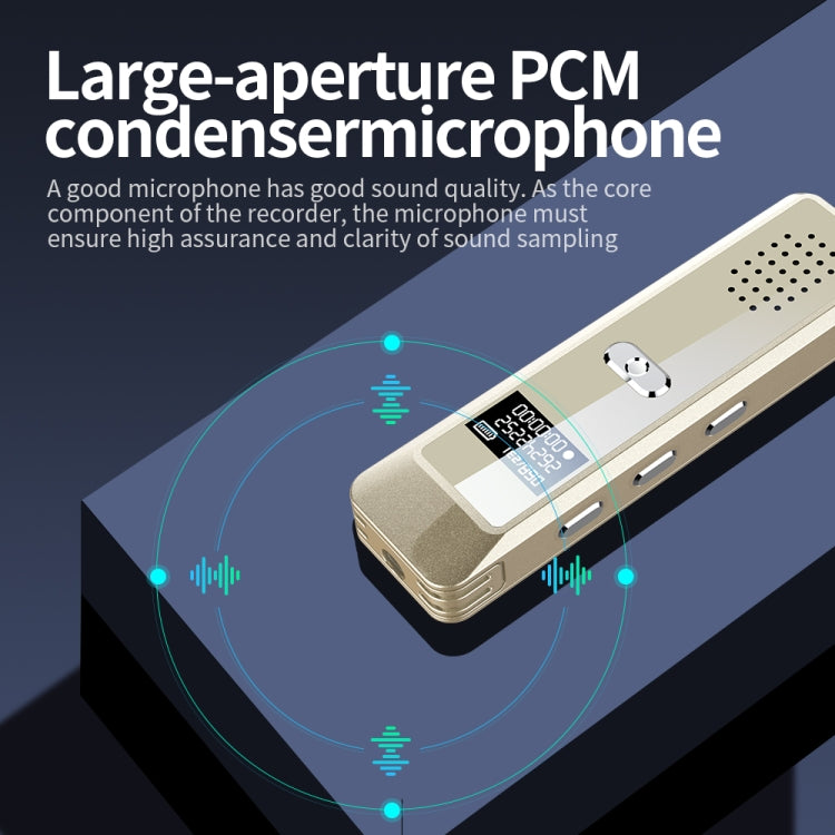JNN Q7 Mini Portable Voice Recorder with OLED Screen, Memory:8GB(Gold)