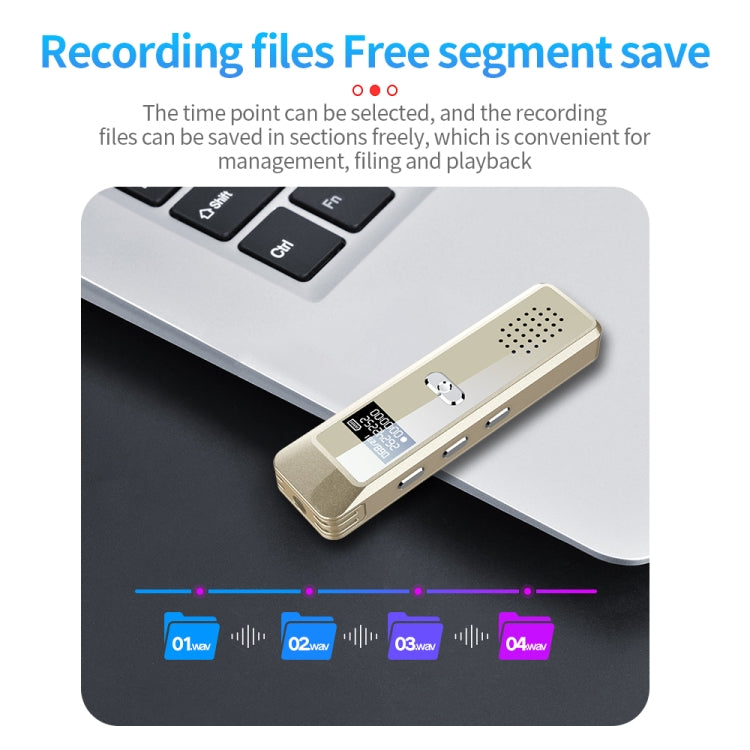 JNN Q7 Mini Portable Voice Recorder with OLED Screen, Memory:8GB(Gold)
