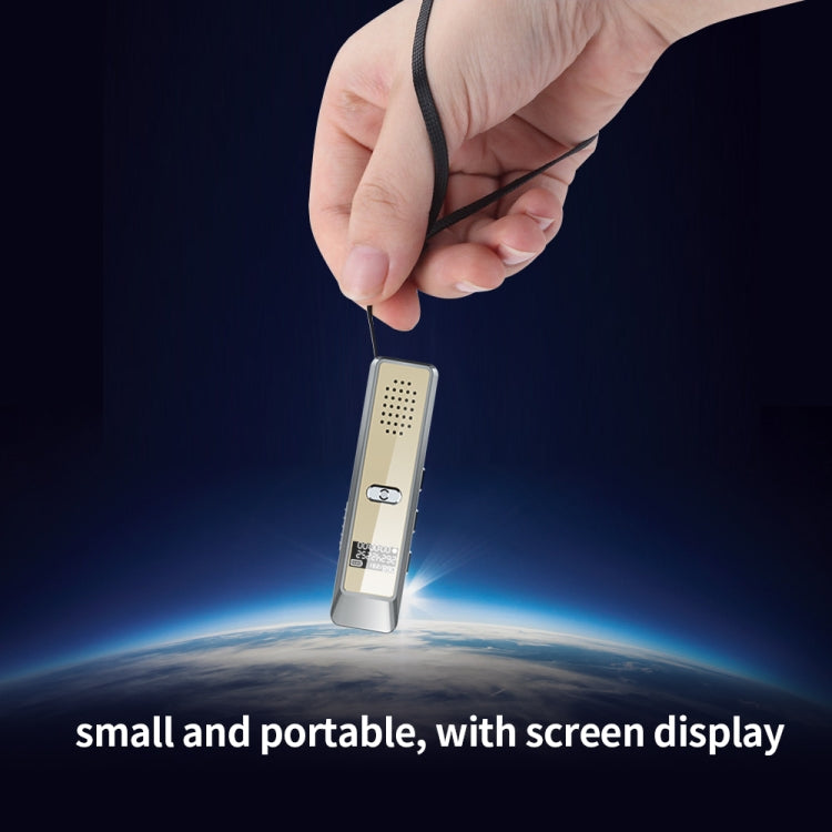 JNN Q7 Mini Portable Voice Recorder with OLED Screen, Memory:8GB(Grey+Gold)