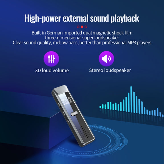 JNN Q7 Mini Portable Voice Recorder with OLED Screen, Memory:8GB(Metal Gray)