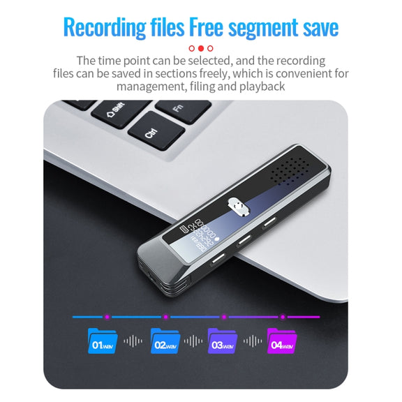 JNN Q7 Mini Portable Voice Recorder with OLED Screen, Memory:8GB(Metal Gray)