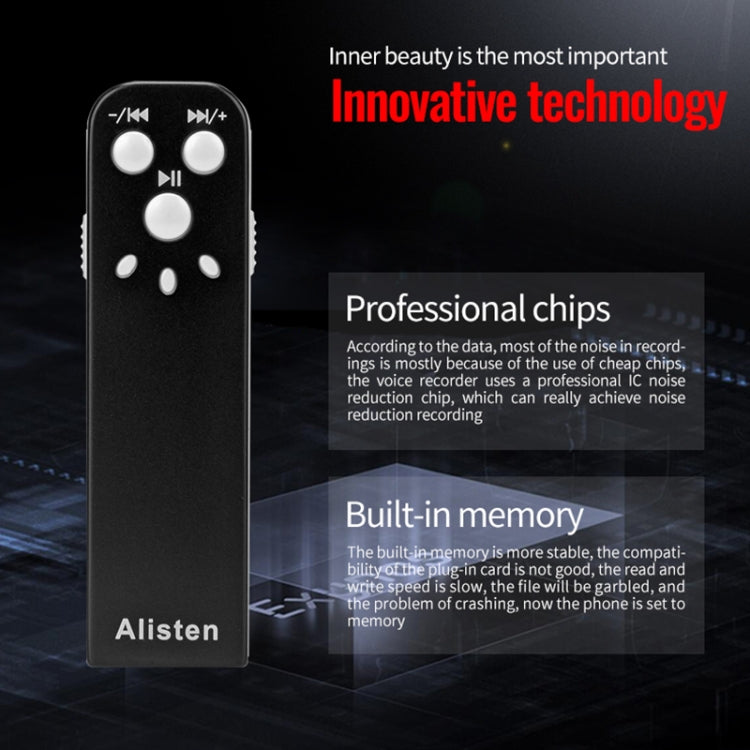 JNN J1 Mini Smart HD Noise Cancelling Voice Recorder, Memory:8GB(Black)