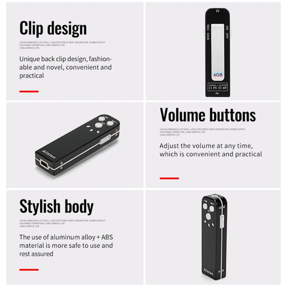 JNN J1 Mini Smart HD Noise Cancelling Voice Recorder, Memory:8GB(Black)