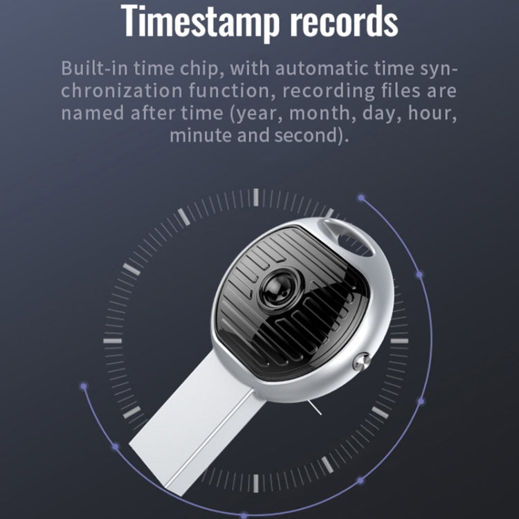JNN S13 Zinc Alloy U-disk Voice Recorder, Memory:8GB(Silver)