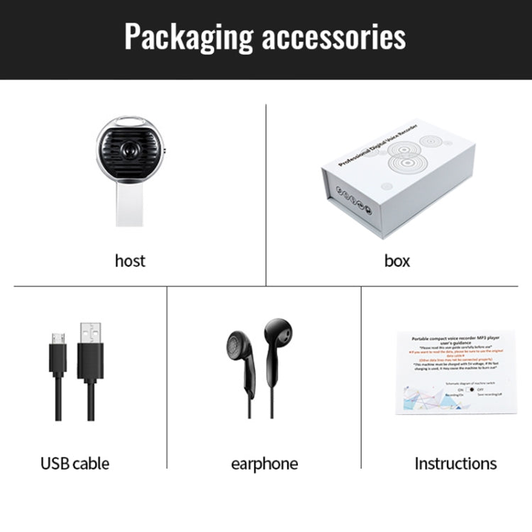 JNN S13 Zinc Alloy U-disk Voice Recorder, Memory:8GB(Silver)