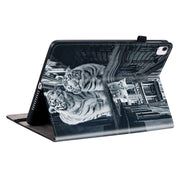 For iPad Air 13 2024 Crystal Texture Painted Leather Smart Tablet Case(Cat Reflection Tiger)