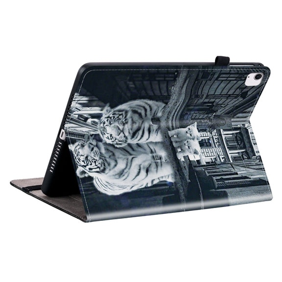 For iPad Air 13 2024 Crystal Texture Painted Leather Smart Tablet Case(Cat Reflection Tiger)