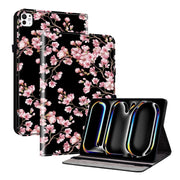 For iPad Pro 11 2024 Crystal Texture Painted Leather Smart Tablet Case(Plum Bossom)