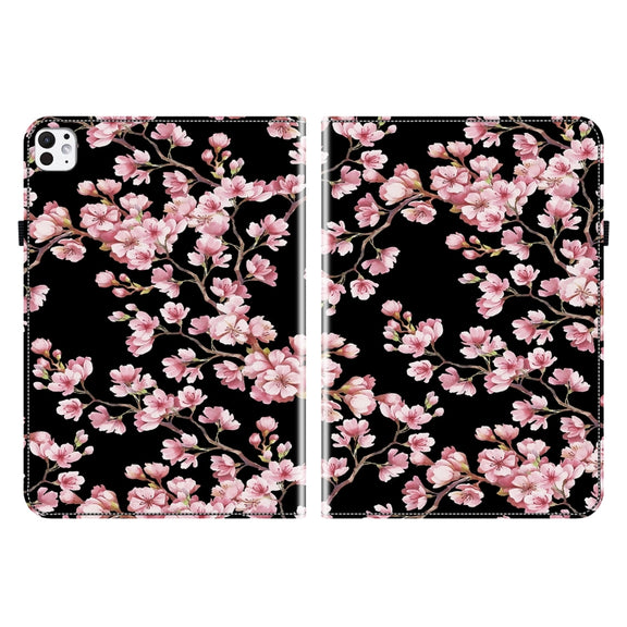 For iPad Pro 11 2024 Crystal Texture Painted Leather Smart Tablet Case(Plum Bossom)