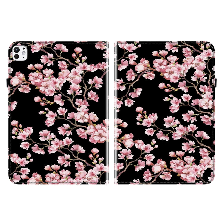 For iPad Pro 11 2024 Crystal Texture Painted Leather Smart Tablet Case(Plum Bossom)