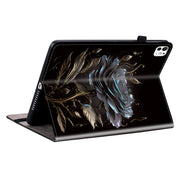 For iPad Pro 11 2024 Crystal Texture Painted Leather Smart Tablet Case(Black Rose)
