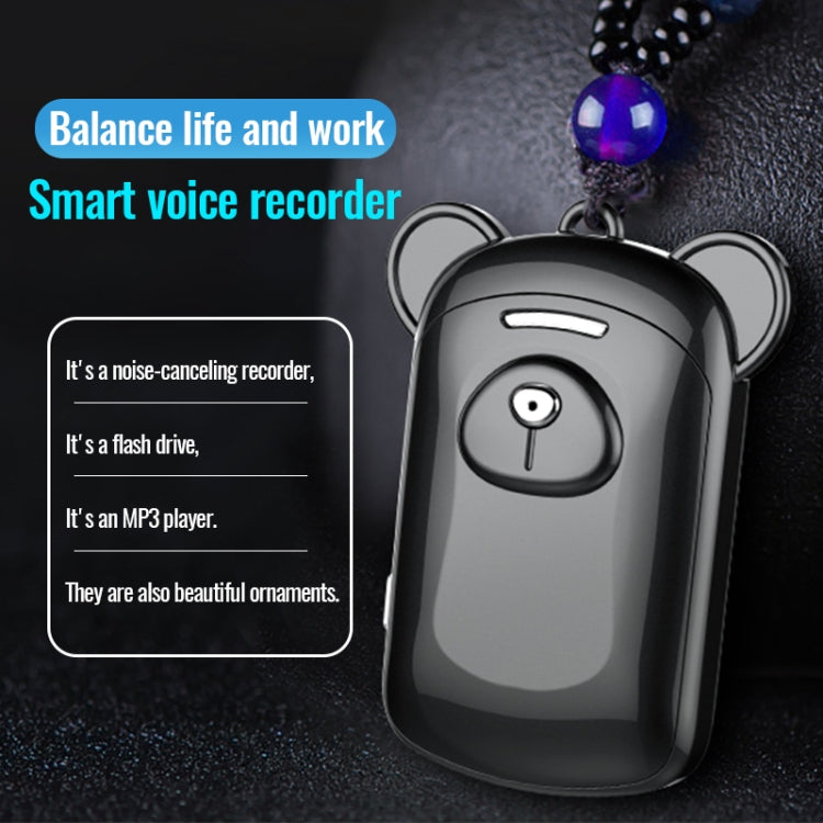 JNN Q6 Bear Smart Noise Cancelling Voice Recorder, Memory:32GB(Black)