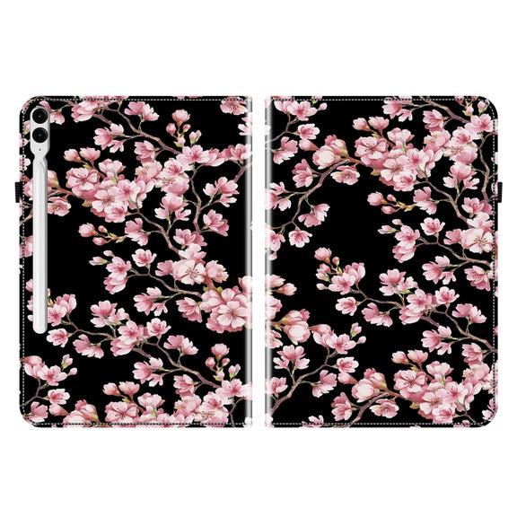 For Samsung Galaxy Tab S9+ / S9 FE+ Crystal Texture Painted Leather Tablet Case(Plum Bossom)
