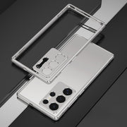 For Samsung Galaxy S24 Ultra 5G Aurora Series Lens Protector + Metal Frame Phone Case(Silver)