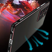 For Samsung Galaxy S24 Ultra 5G Aurora Series Lens Protector + Metal Frame Phone Case(Black Purple)