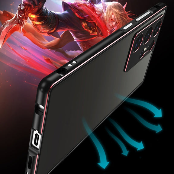 For Samsung Galaxy S24 Ultra 5G Aurora Series Lens Protector + Metal Frame Phone Case(Black Purple)