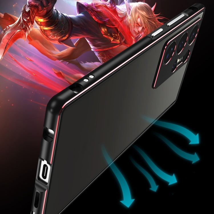 For Samsung Galaxy S24 Ultra 5G Aurora Series Lens Protector + Metal Frame Phone Case(Black Purple)