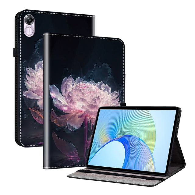 For Honor Pad X8 Pro / X9 2023 Crystal Texture Painted Leather Tablet Case(Purple Peony)