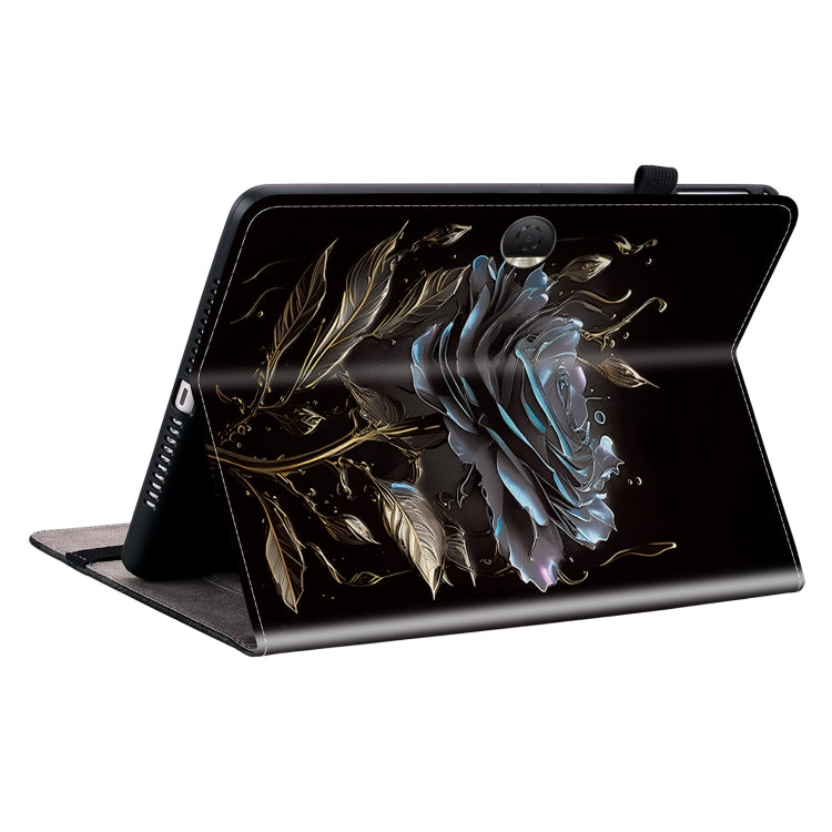 For Honor Pad 9 12.1 Crystal Texture Painted Leather Tablet Case(Black Rose)