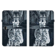 For Honor Pad 9 12.1 Crystal Texture Painted Leather Tablet Case(Cat Reflection Tiger)