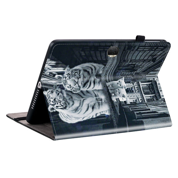For Honor Pad 9 12.1 Crystal Texture Painted Leather Tablet Case(Cat Reflection Tiger)
