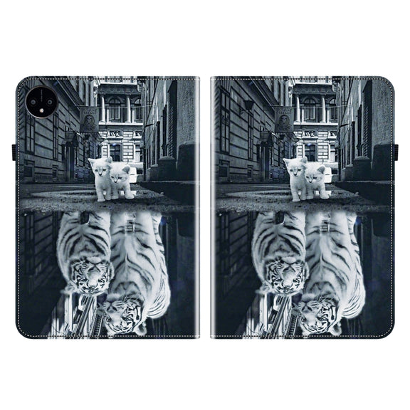 For Huawei MatePad Pro 11 2022 Crystal Texture Painted Leather Smart Tablet Case(Cat Reflection Tiger)