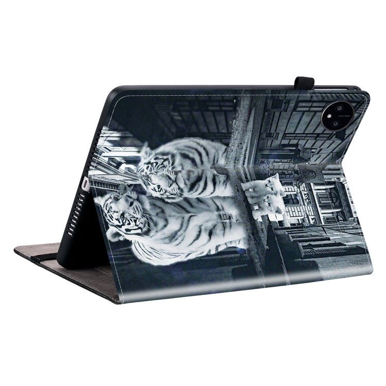 For Huawei MatePad Pro 11 2022 Crystal Texture Painted Leather Smart Tablet Case(Cat Reflection Tiger)