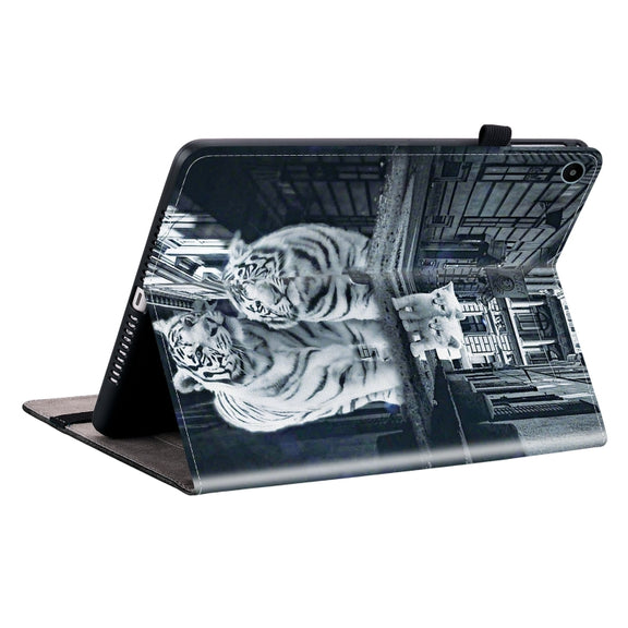 For Huawei MatePad SE 10.4 Crystal Texture Painted Leather Smart Tablet Case(Cat Reflection Tiger)