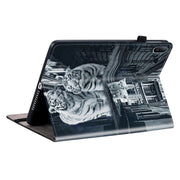 For Huawei MatePad SE 11 2024 Crystal Texture Painted Leather Smart Tablet Case(Cat Reflection Tiger)
