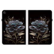 For OPPO Pad Air Crystal Texture Painted Leather Tablet Case(Black Rose)