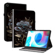For Realme Pad 10.4 Crystal Texture Painted Leather Tablet Case(Black Rose) - Realme by PMC TechLife | Online Shopping South Africa | PMC TechLife | Buy Now Pay Later Mobicred