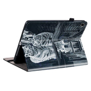 For Realme Pad 10.4 Crystal Texture Painted Leather Tablet Case(Cat Reflection Tiger)