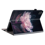 For Realme Pad 2 11.5 Crystal Texture Painted Leather Tablet Case(Purple Peony)