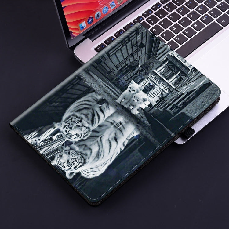 For Realme Pad 2 11.5 Crystal Texture Painted Leather Tablet Case(Cat Reflection Tiger)