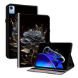 For Realme Pad X Crystal Texture Painted Leather Tablet Case(Black Rose) - Realme by PMC TechLife | Online Shopping South Africa | PMC TechLife | Buy Now Pay Later Mobicred