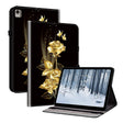 For Nokia T21 Crystal Texture Painted Leather Tablet Case(Gold Butterfly Rose) - Nokia by PMC TechLife | Online Shopping South Africa | PMC TechLife | Buy Now Pay Later Mobicred