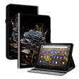 For Amazon Fire HD10 / HD10 Plus 2021 Crystal Texture Painted Leather Smart Tablet Case(Black Rose) - Amazon by PMC TechLife | Online Shopping South Africa | PMC TechLife | Buy Now Pay Later Mobicred