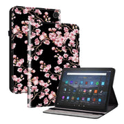 For Amazon Fire Max 11 Crystal Texture Painted Leather Tablet Case(Plum Bossom)