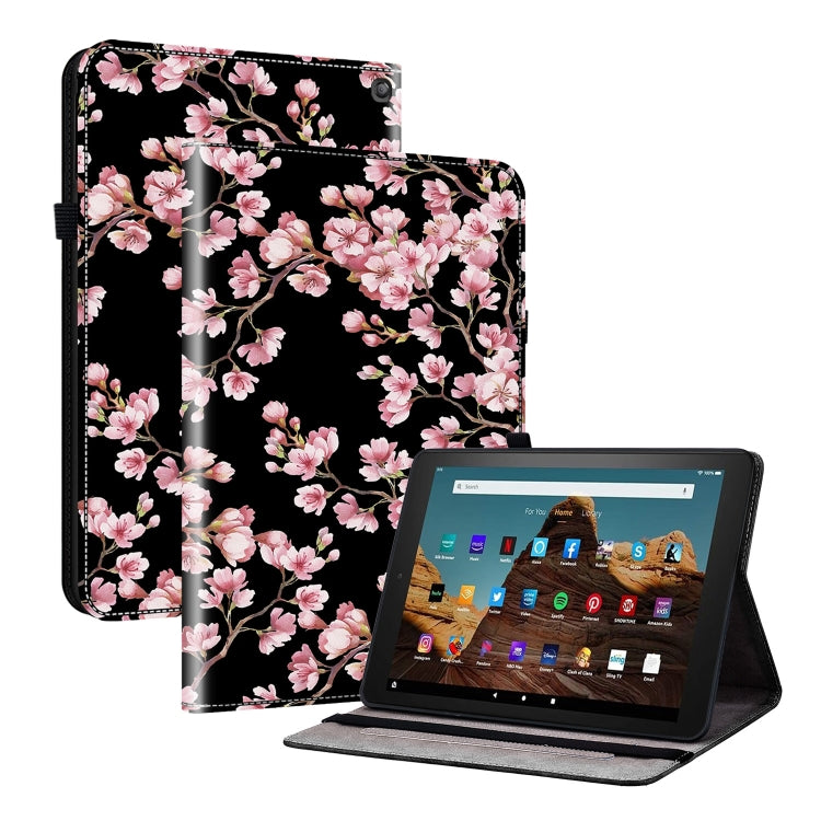 For Amazon Fire HD10 2023 Crystal Texture Painted Leather Tablet Case(Plum Bossom)