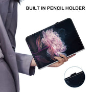 For Amazon Fire HD10 2023 Crystal Texture Painted Leather Tablet Case(Purple Peony)