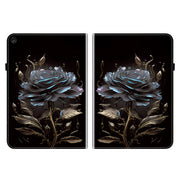 For Lenovo Tab M10 10.1 3rd Gen Crystal Texture Painted Leather Tablet Case(Black Rose)