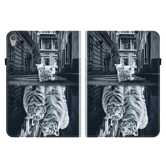 For Lenovo Tab M10 HD Gen2 Crystal Texture Painted Leather Tablet Case(Cat Reflection Tiger)