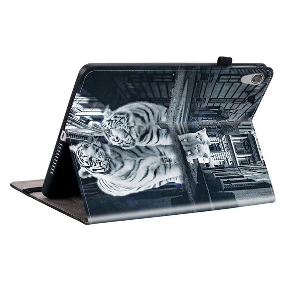For Lenovo Tab M10 HD Gen2 Crystal Texture Painted Leather Tablet Case(Cat Reflection Tiger)
