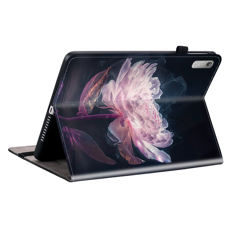 For Lenovo Tab P11 Gen 2 11.5 Crystal Texture Painted Leather Tablet Case(Purple Peony)